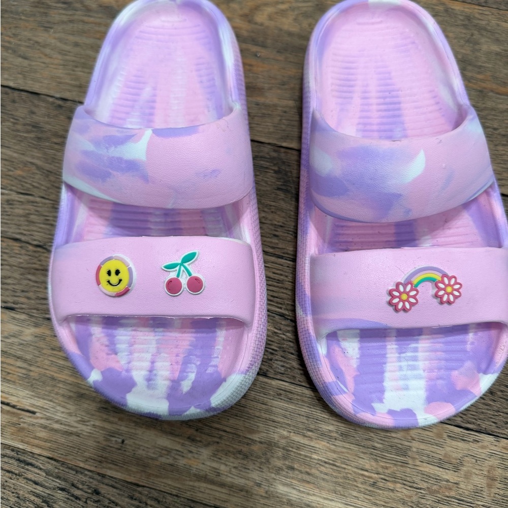 Girls pink  and Purple Slide Sandals